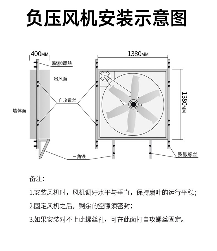 ZLG理工負壓風機安裝示意圖