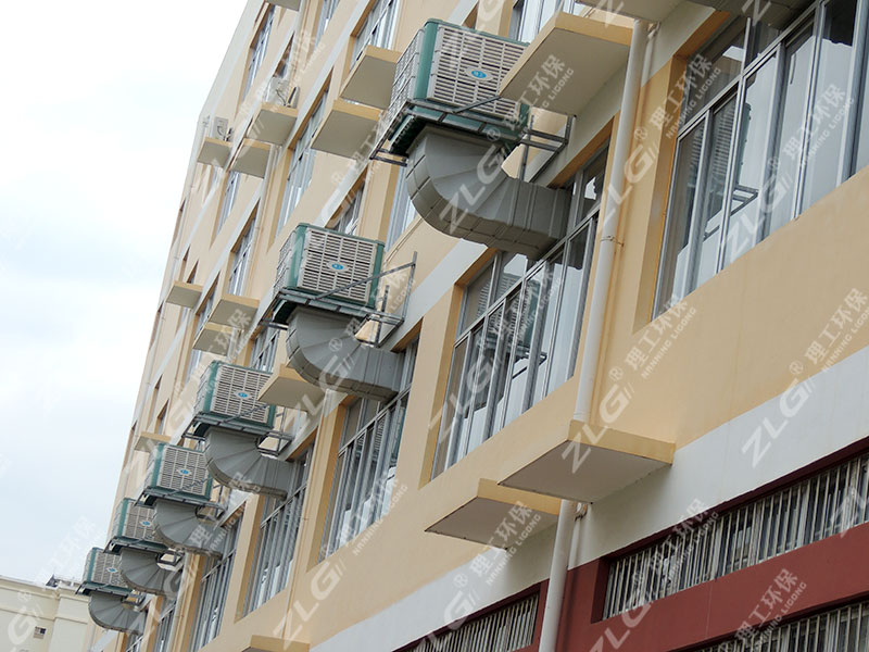 制衣廠車間安裝冷風機